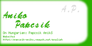 aniko papcsik business card