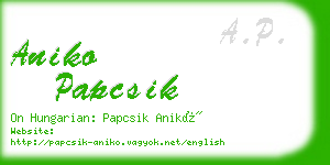 aniko papcsik business card